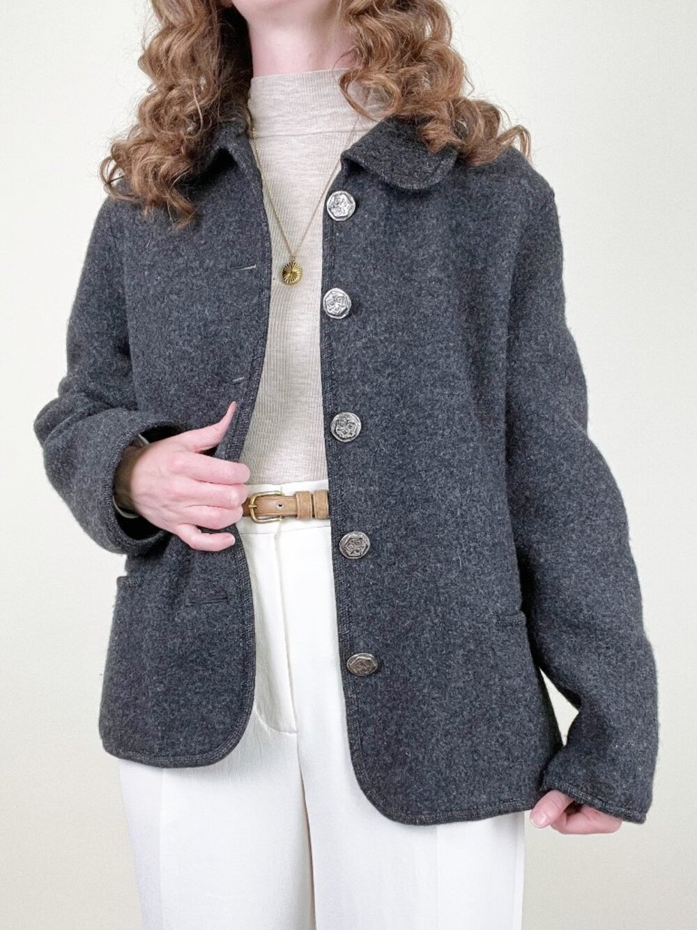 Vintage Austrian Wool Jacket Peacoat Utility Field Coat Quiet Luxury European